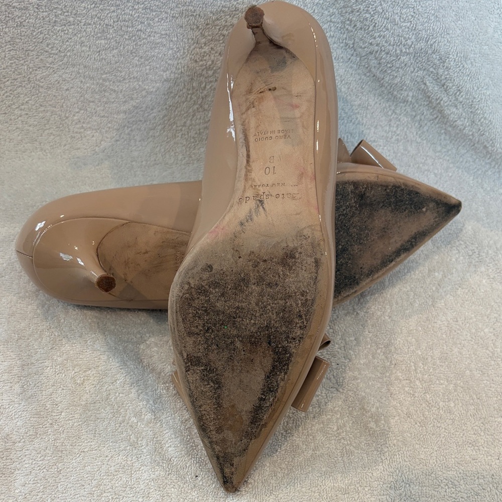 Kate Spade Tan Patent Bow Flats - Picture 6 of 6
